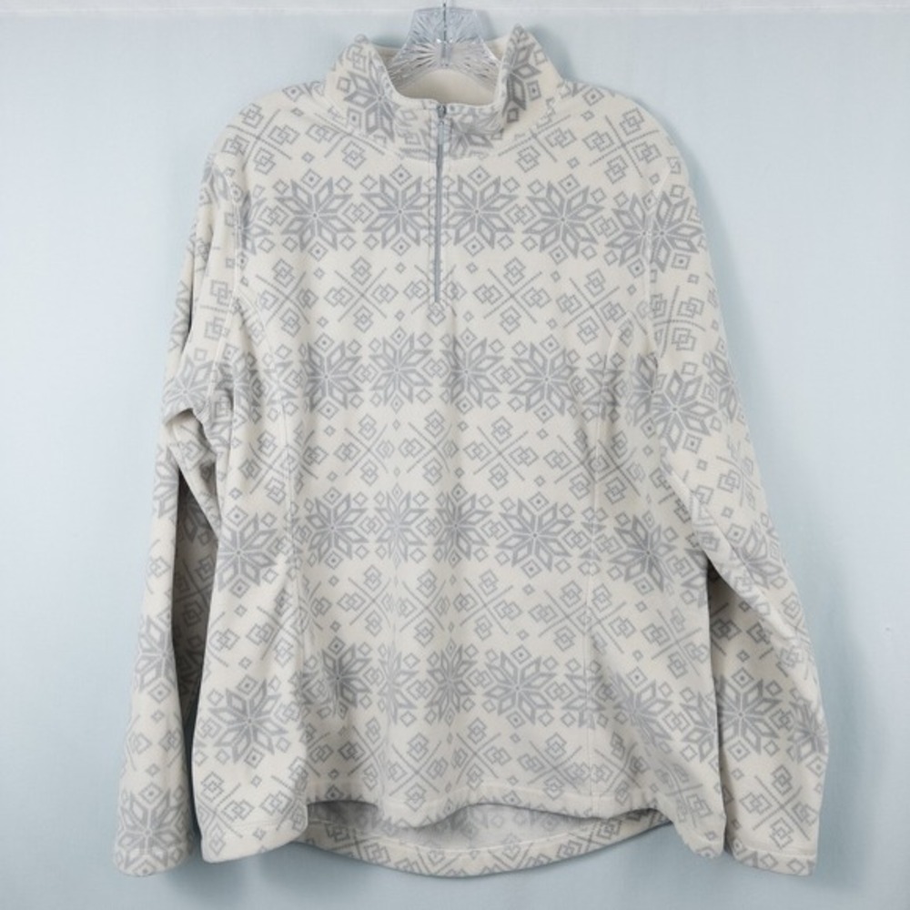 Gander Mountain Guide Series 1/4 Zip Fleece Womens XL Fair Isle Snowflake Winter